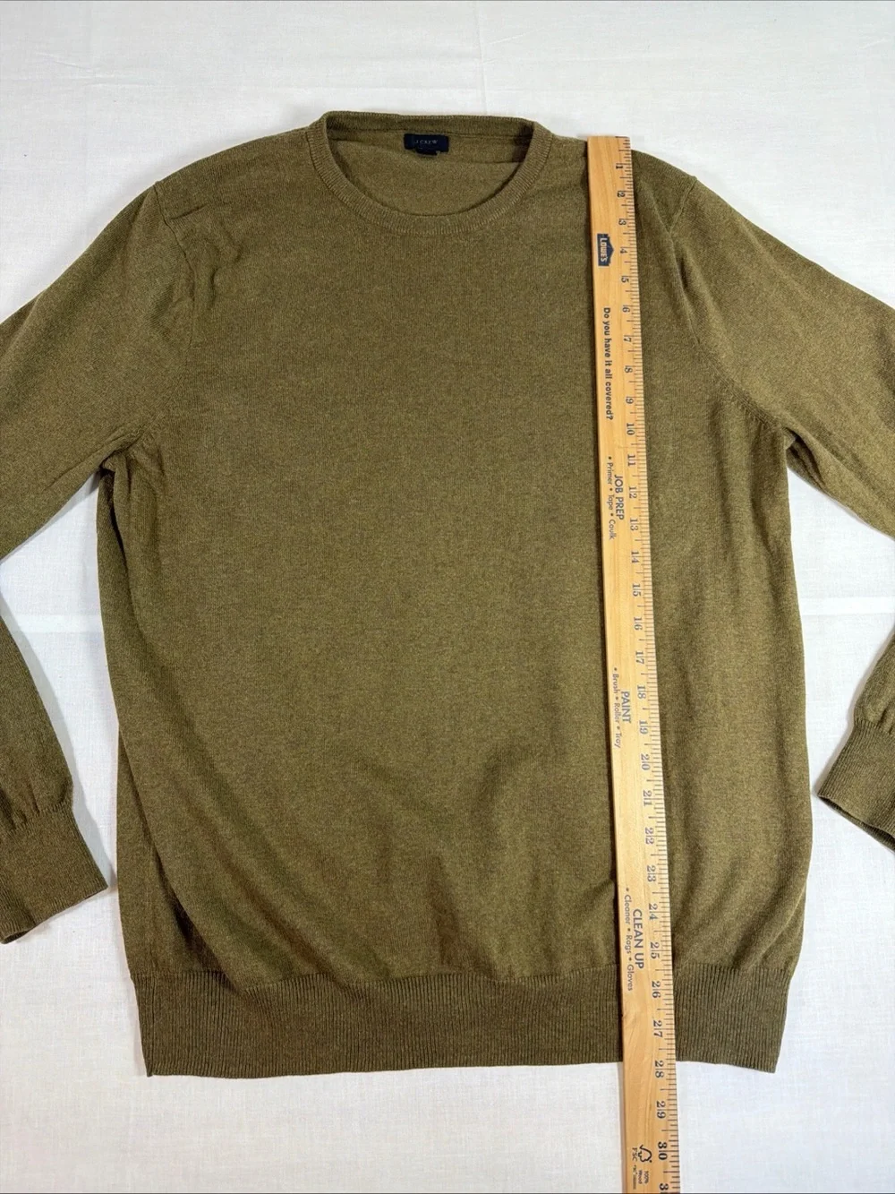 J. Crew  Men's Cashmere Cotton Blend Crew Neck Sweater - Large Green